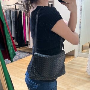 Bottega Veneta Flap Messenger Black Handbag